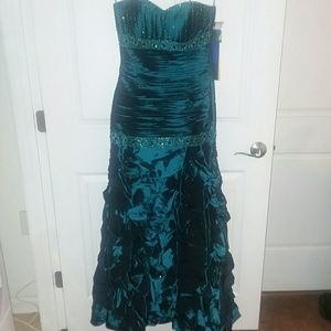 Dark teal prom dress